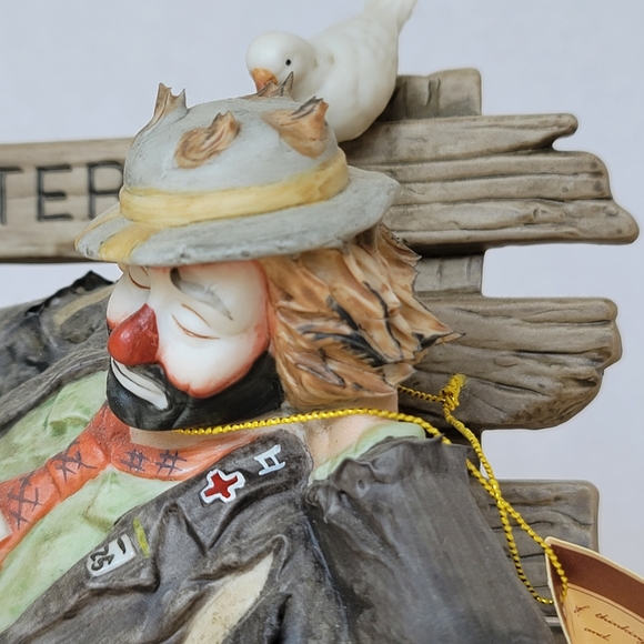 Emmett Kelly Jr. By Flambro No Loitering Clown Signed Porcelain Figurine - Picture 15 of 17